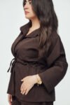 Gold line brown set