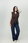 Gold line brown vest_(4)