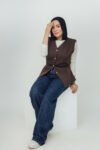 Gold line brown vest_(4)