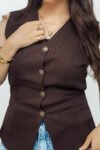 Gold line brown vest_(4)